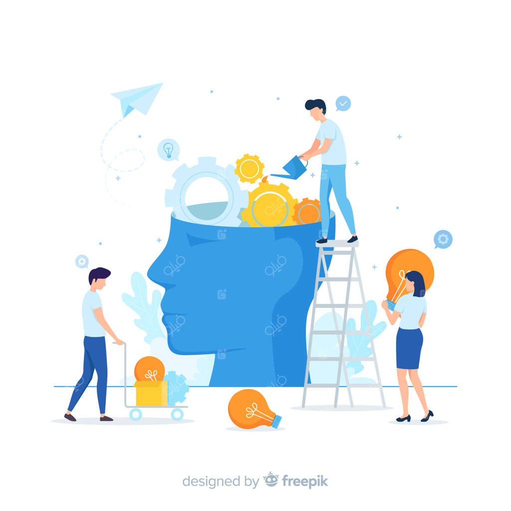 پس‌زمینه‌ای با مفهوم تفکر دستی طراحی شده