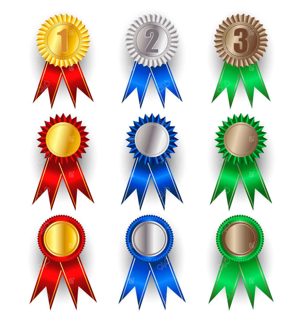 مجموعه‌ای از مدال‌های طلا، نقره و برنز.