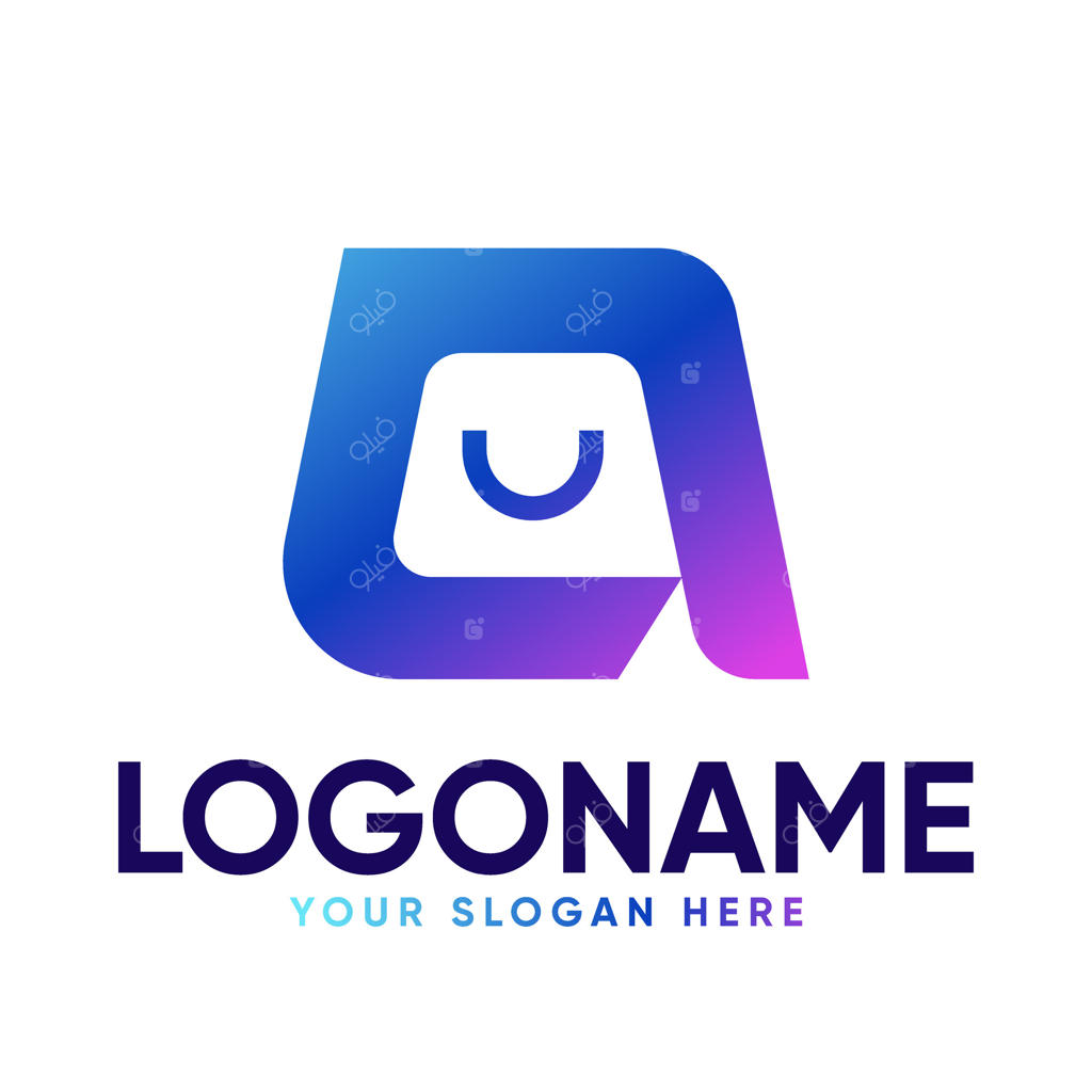 لوگوی تجارت الکترونیک کیسه خرید حرف A