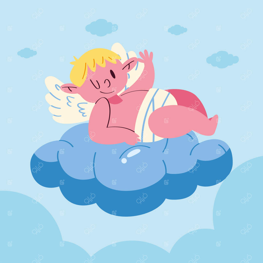 فرشته عشق در میان ابرها