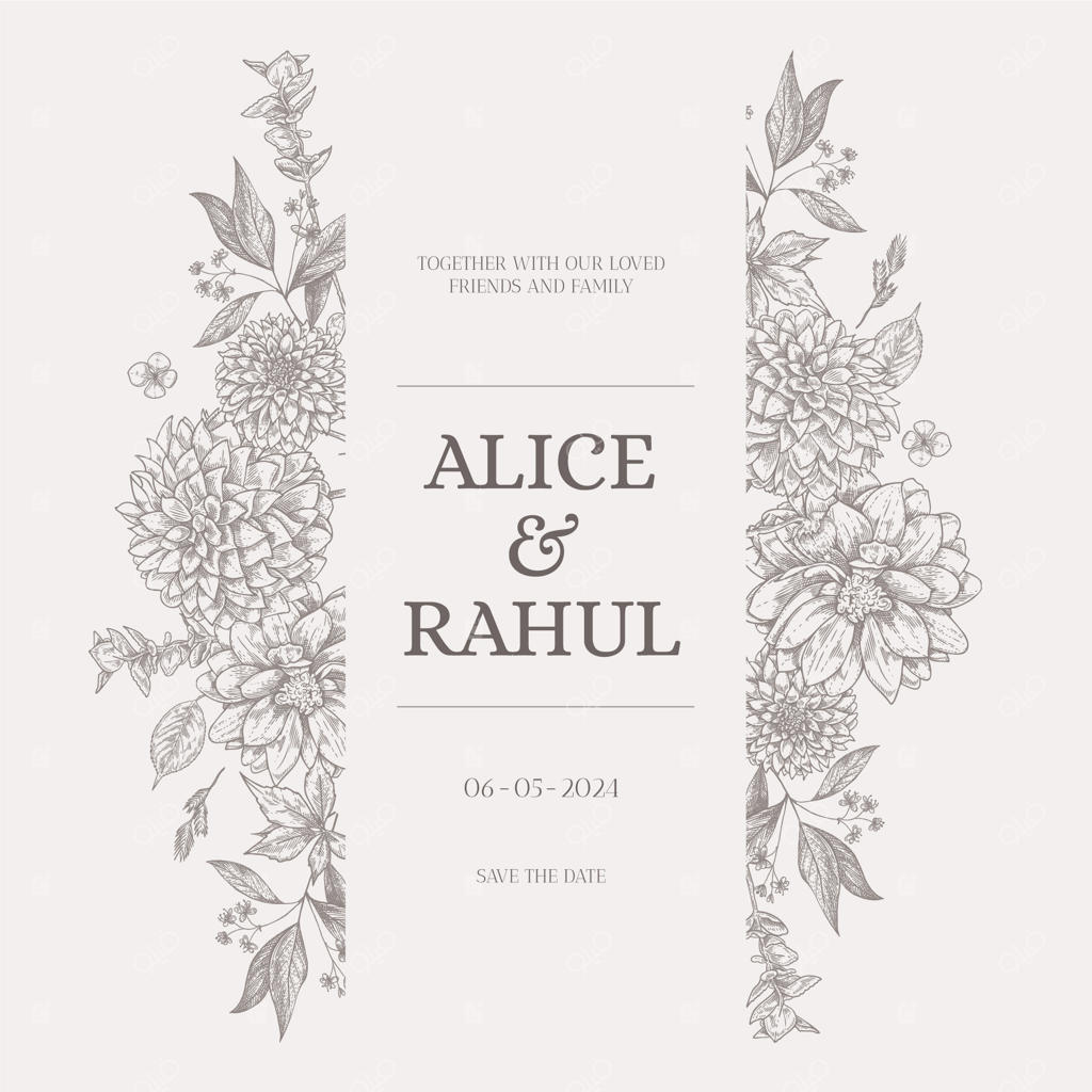 پشت‌زمینه زیبا و تزیینی قاب گل عروسی