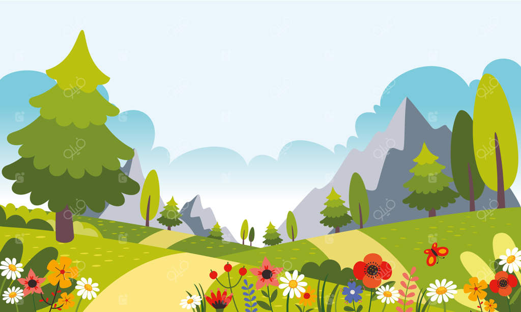 صحنه منظره طبیعی به‌صورت وکتور