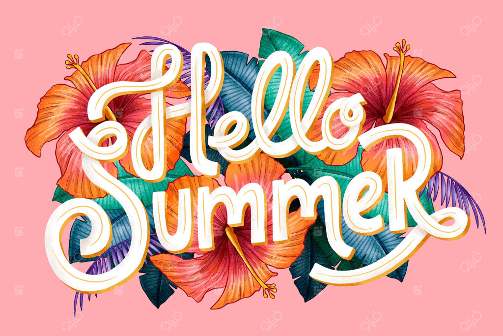 تایپوگرافی دستی سلام تابستان