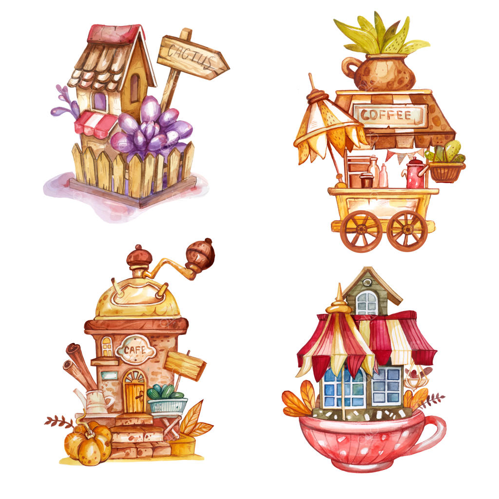 مجموعه خانه‌های کوچک آبرنگی