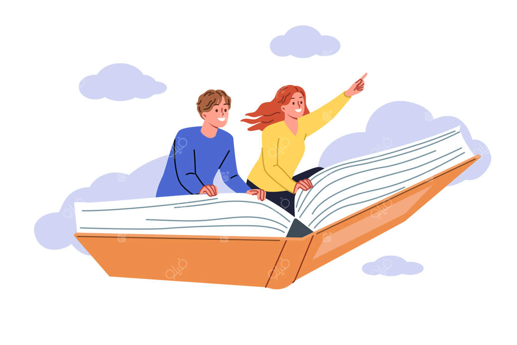 ادبیات فانتزی به انسان اجازه می‌دهد با خیالپردازی سفر کند و بر فراز آسمان بر روی کتابی غول‌پیکر پرواز کند