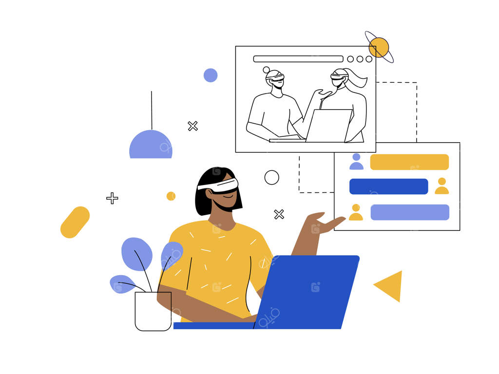 جلسه با واقعیت مجازی - تصویرسازی تخت
