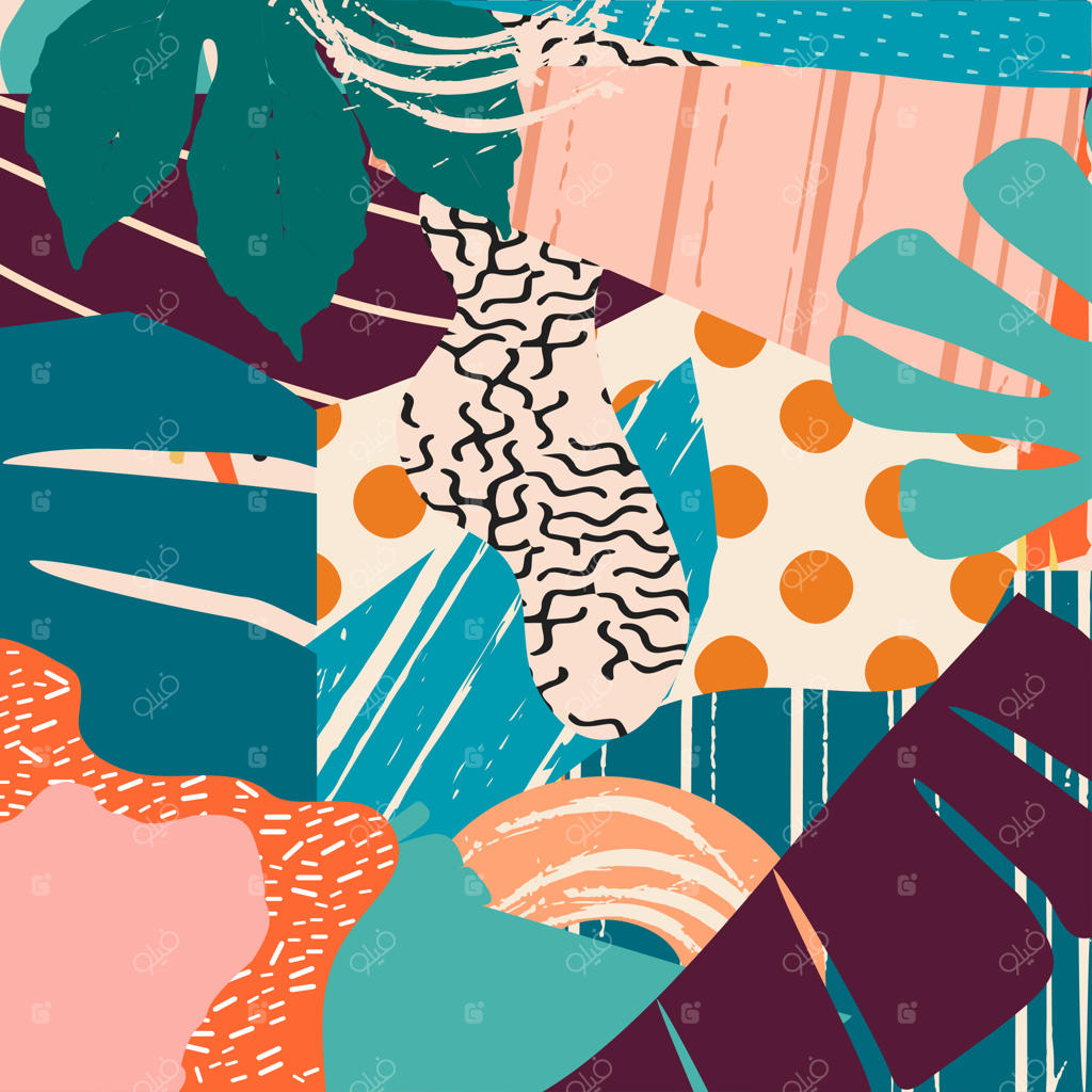 پس‌زمینه پوستر با برگ‌های جنگل‌های استوایی