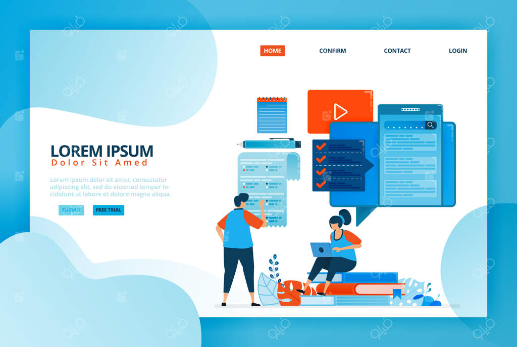 تصاویر کارتونی برای یادگیری آنلاین و آزمون از طریق اپلیکیشن‌های موبایل. برنامه آموزش از راه دور برای توسعه دانش‌آموزان. سیستم بررسی نظرسنجی.