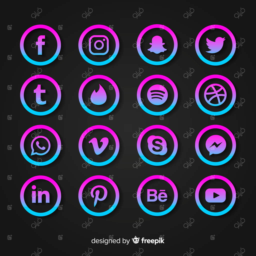 مجموعه‌ لوگوهای گرادینت برای شبکه‌های اجتماعی