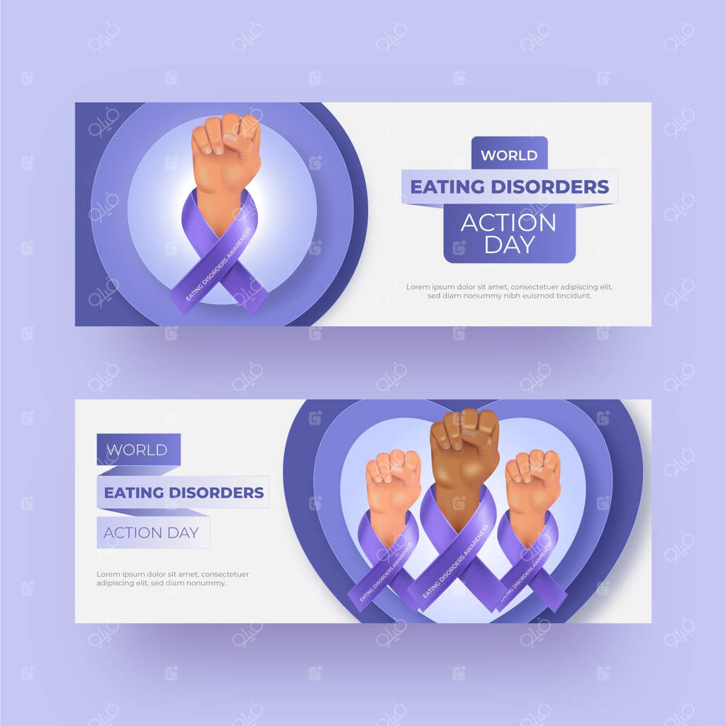 مجموعه بنرهای روز اقدام برای اختلالات تغذیه‌ای واقعی در جهان