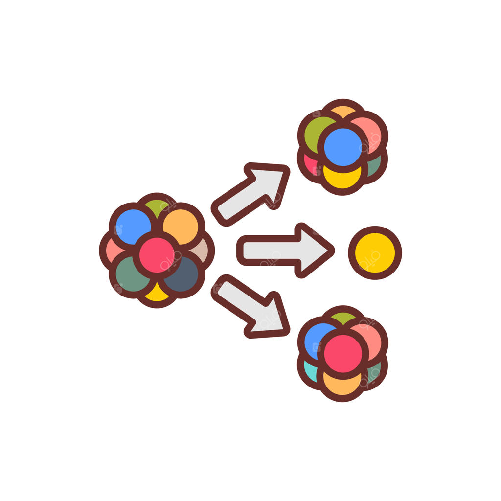 آیکون شکافت هسته‌ای به صورت وکتور - نشان تجاری