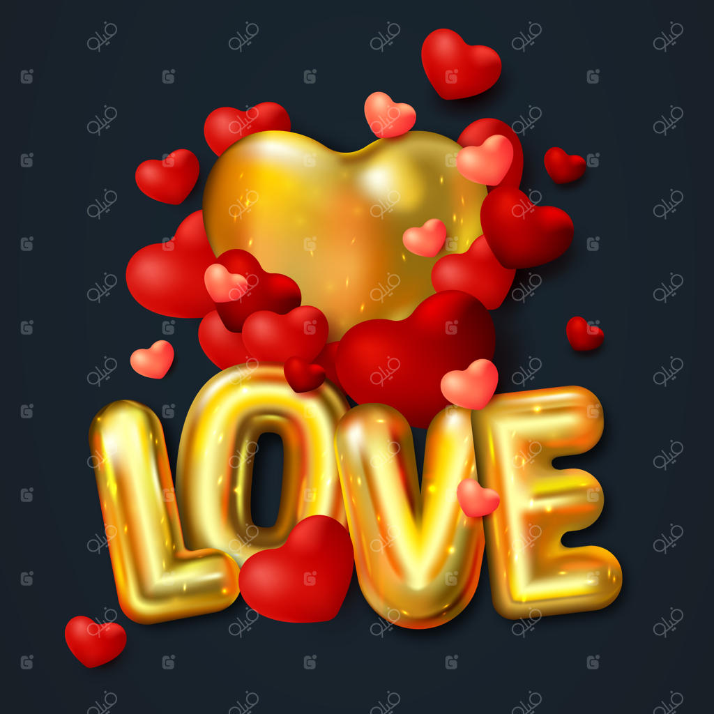 کارت تبریک ولنتاین با بادکنک