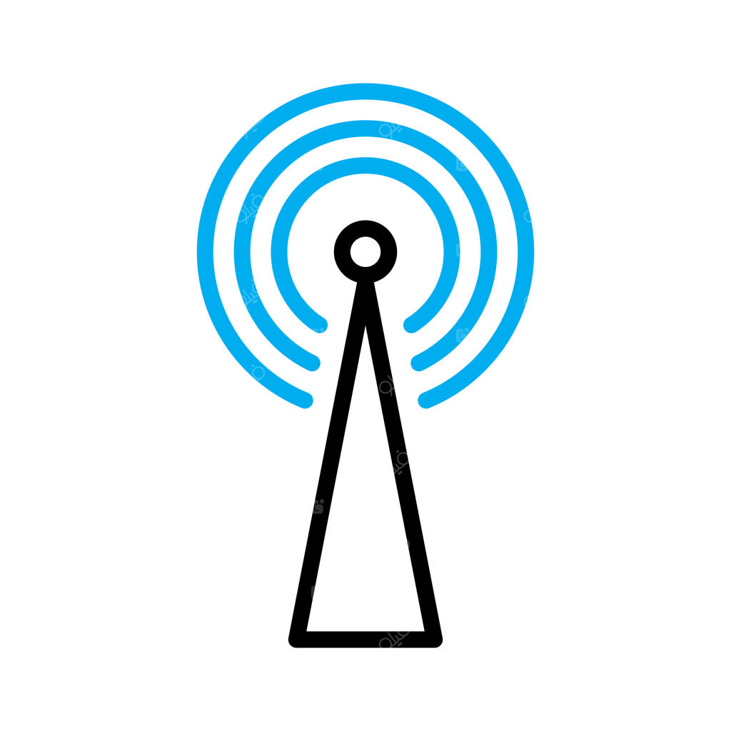 طرح وکتور آیکون دکل سیگنال و قالب لوگوی چندمنظوره، جدا شده در پس‌زمینه سفید