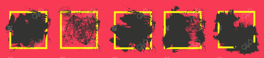 مرکب بر قاب مربع زرد: ضربه هنری درون قاب، یک تصویرسازی.