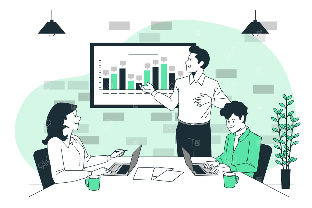 تصویرسازی مفهومی جلسه ارائه ایده