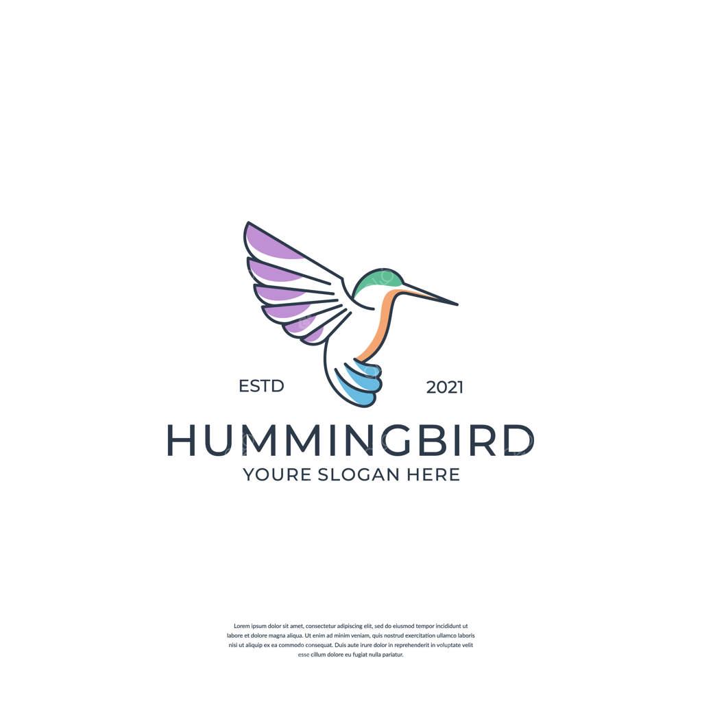 قالب طراحی لوگو با سبک خطی برای مرغ مگس‌خوار خلاق