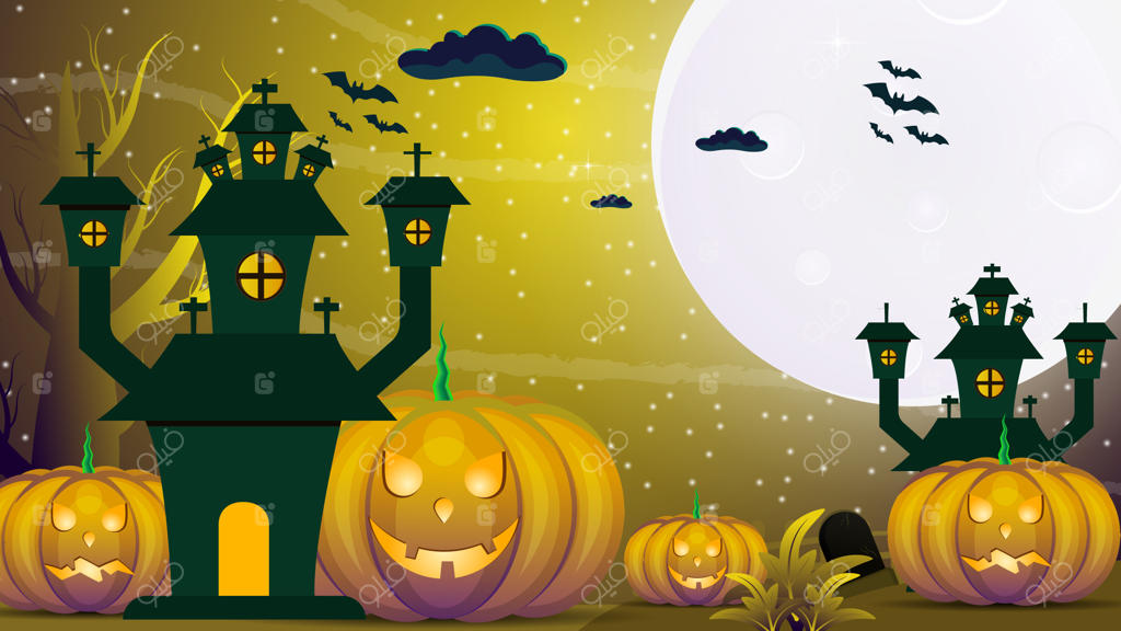 پس‌زمینه‌ی شاد هالووین با طراحی ساده