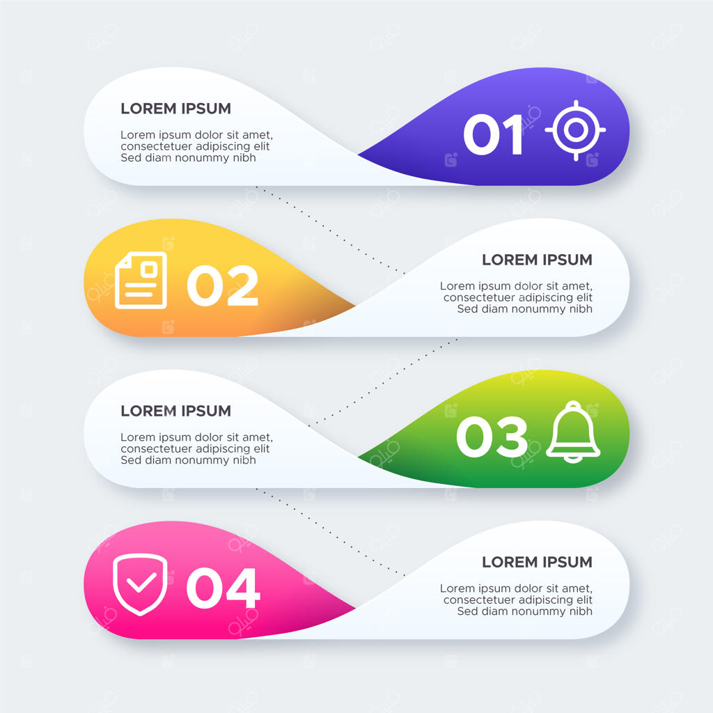 اینفوگرافیک تدرج رنگی زیبا