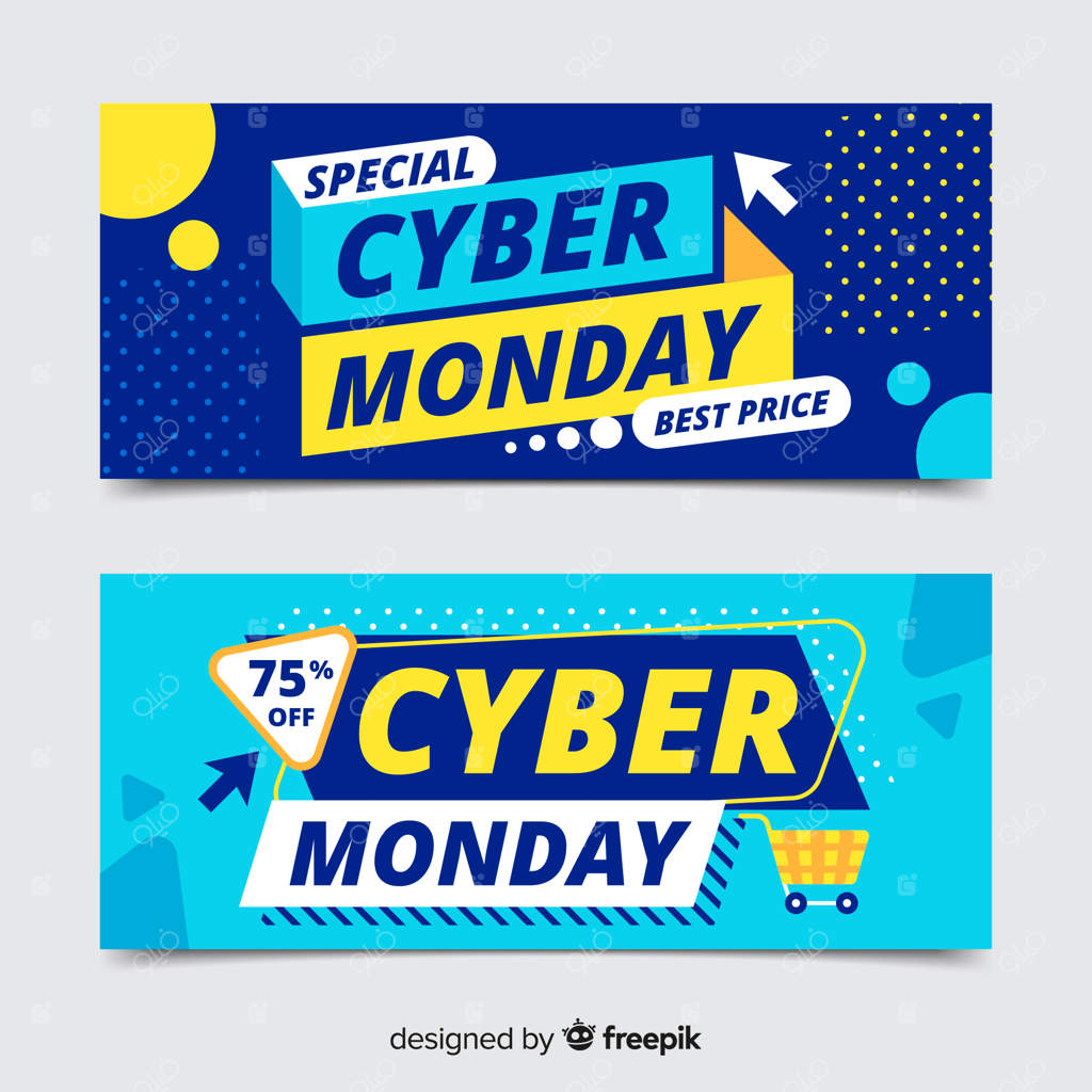 بنرهای سایبر ماندی با طراحی مدرن و ساده