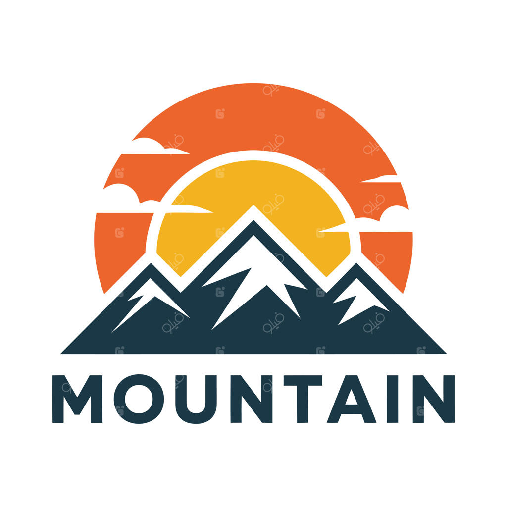 طراحی لوگوی کوهستان به سبک رترو