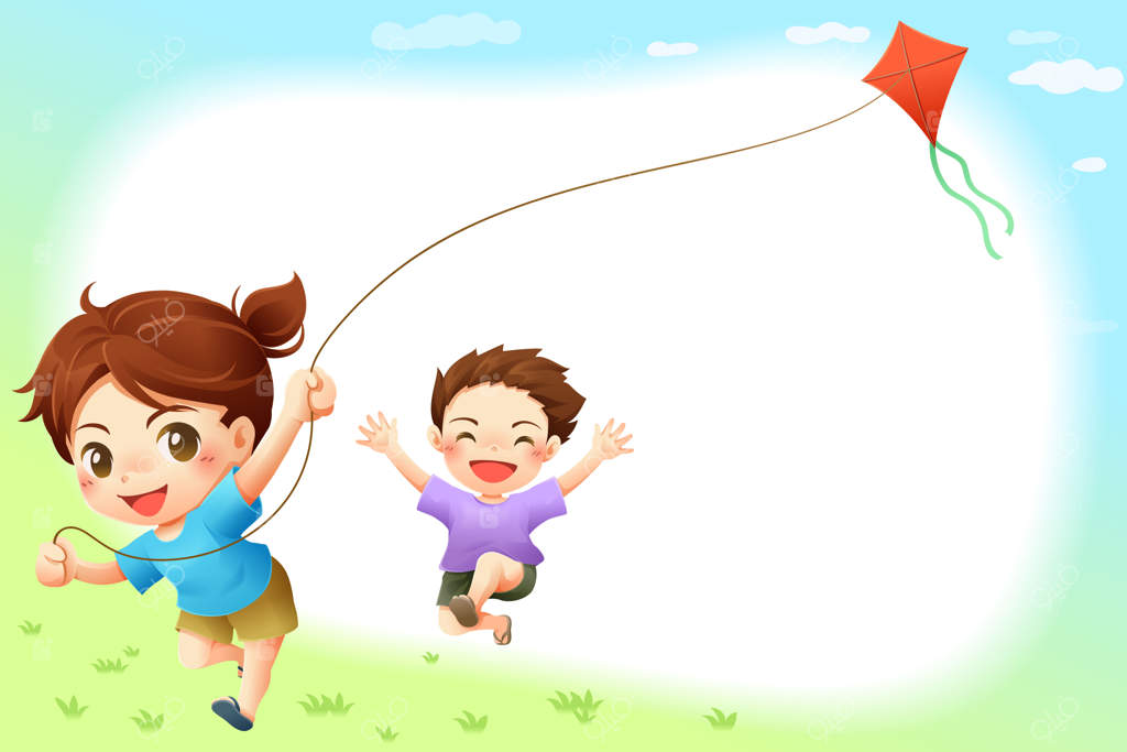تصویر وکتور کودک در حال بازی با بادبادک
