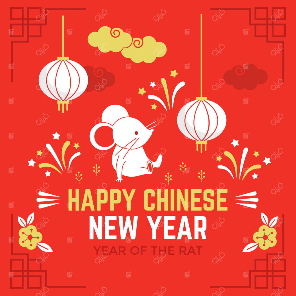 طراحی فلت به مناسبت سال نو چینی