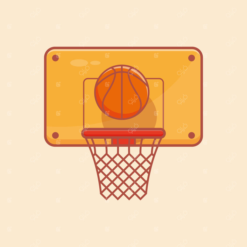 تصویرسازی وکتور کارتونی حلقه بسکتبال