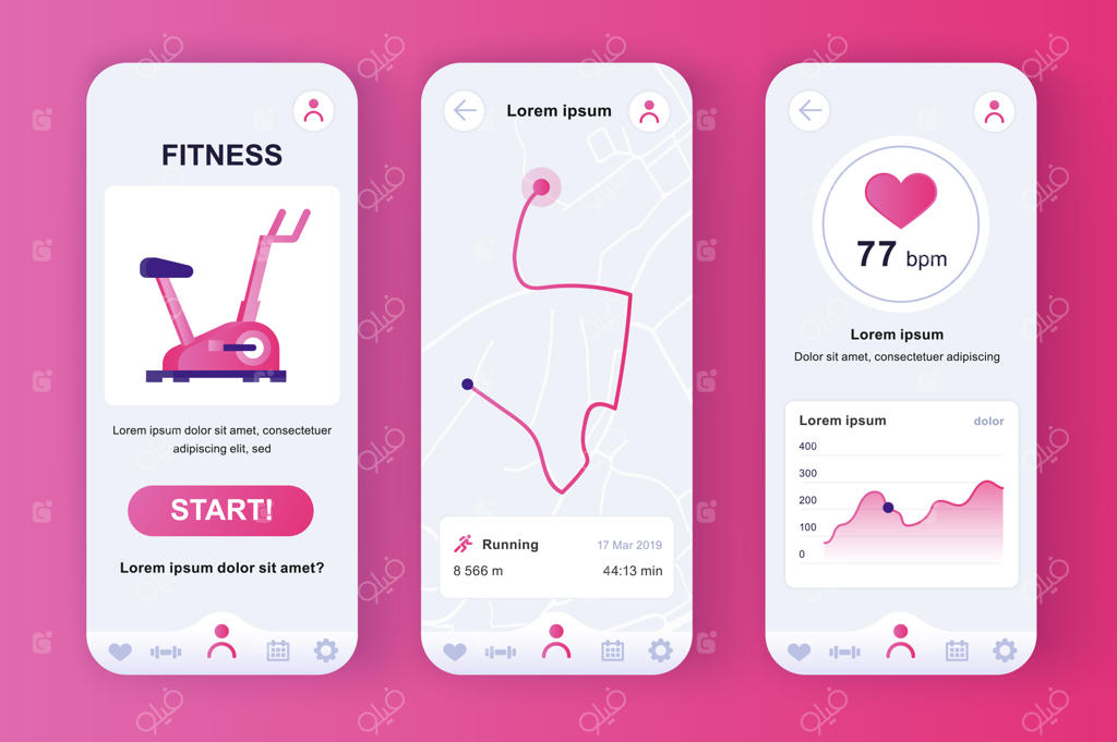 کیت طراحی نئومورفیک صورتی و منحصربه‌فرد تمرینات تناسب اندام