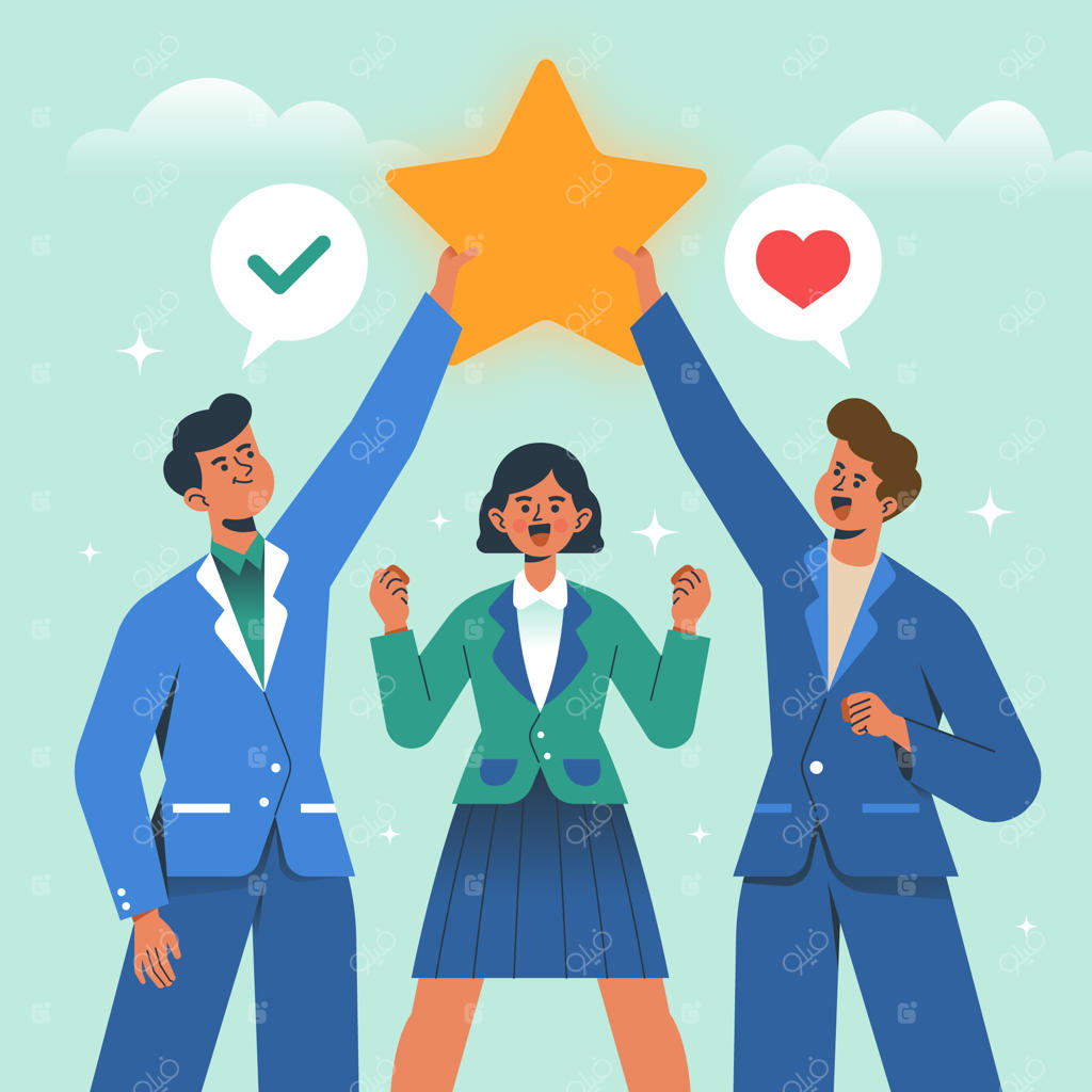 تصویرسازی مفهوم موفقیت در یک سطح هموار