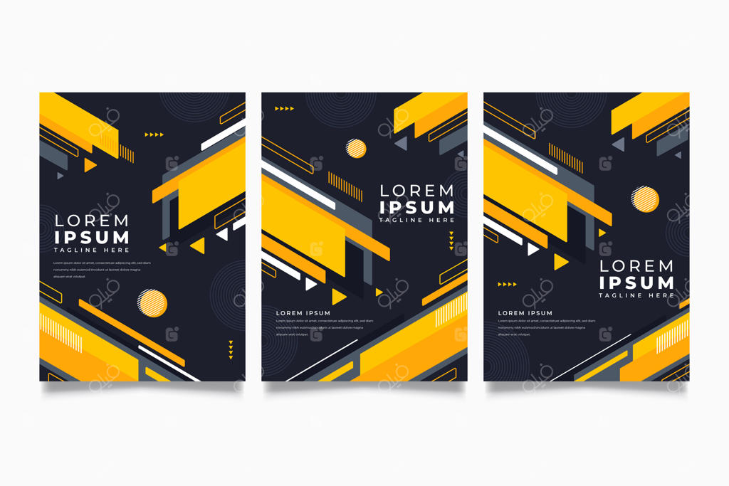 جلدهای هندسی با پس‌زمینه تیره