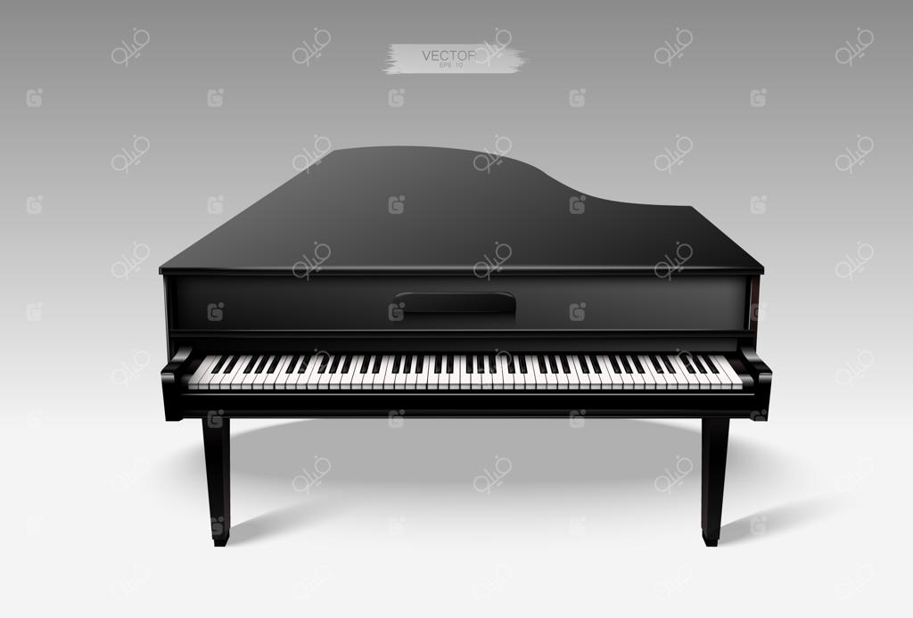 پیانوی گرند مشکی واقع‌گرایانه