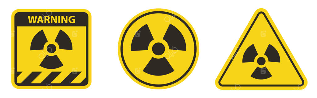 نماد خطر پرتو افکنی مجزا بر روی پس‌زمینه سفید، تصویر برداری، EPS.10