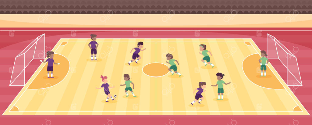 زمین فوتسال با بازیکنان