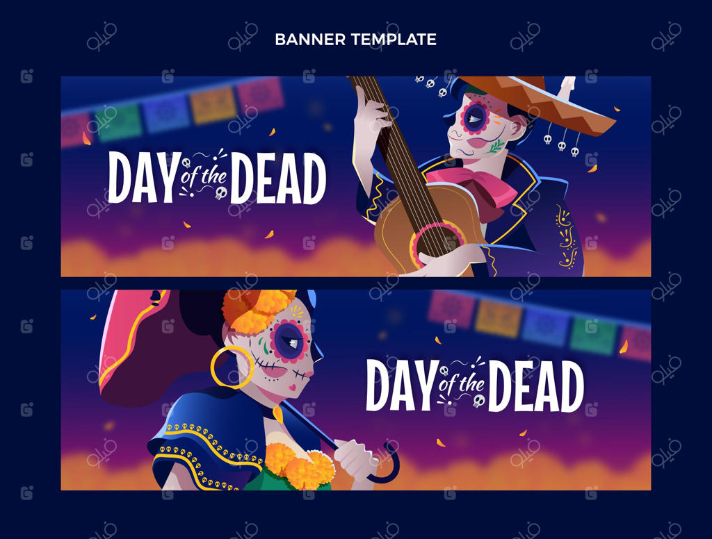 ست بنرهای افقی روز مردگان