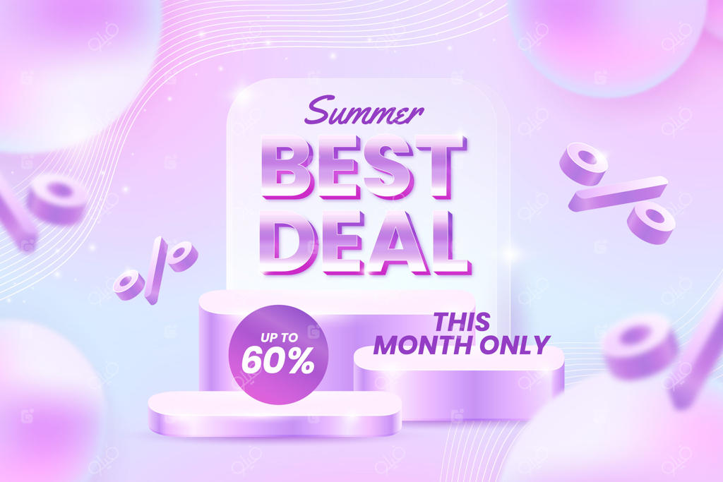 طراحی بنر تخفیف با گرادیانت رنگی