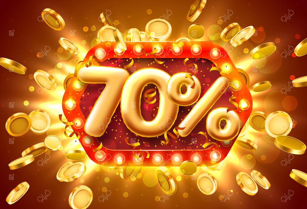 بنر فروش: تخفیف ۷۰٪ همراه با سکه‌های پروازکنان