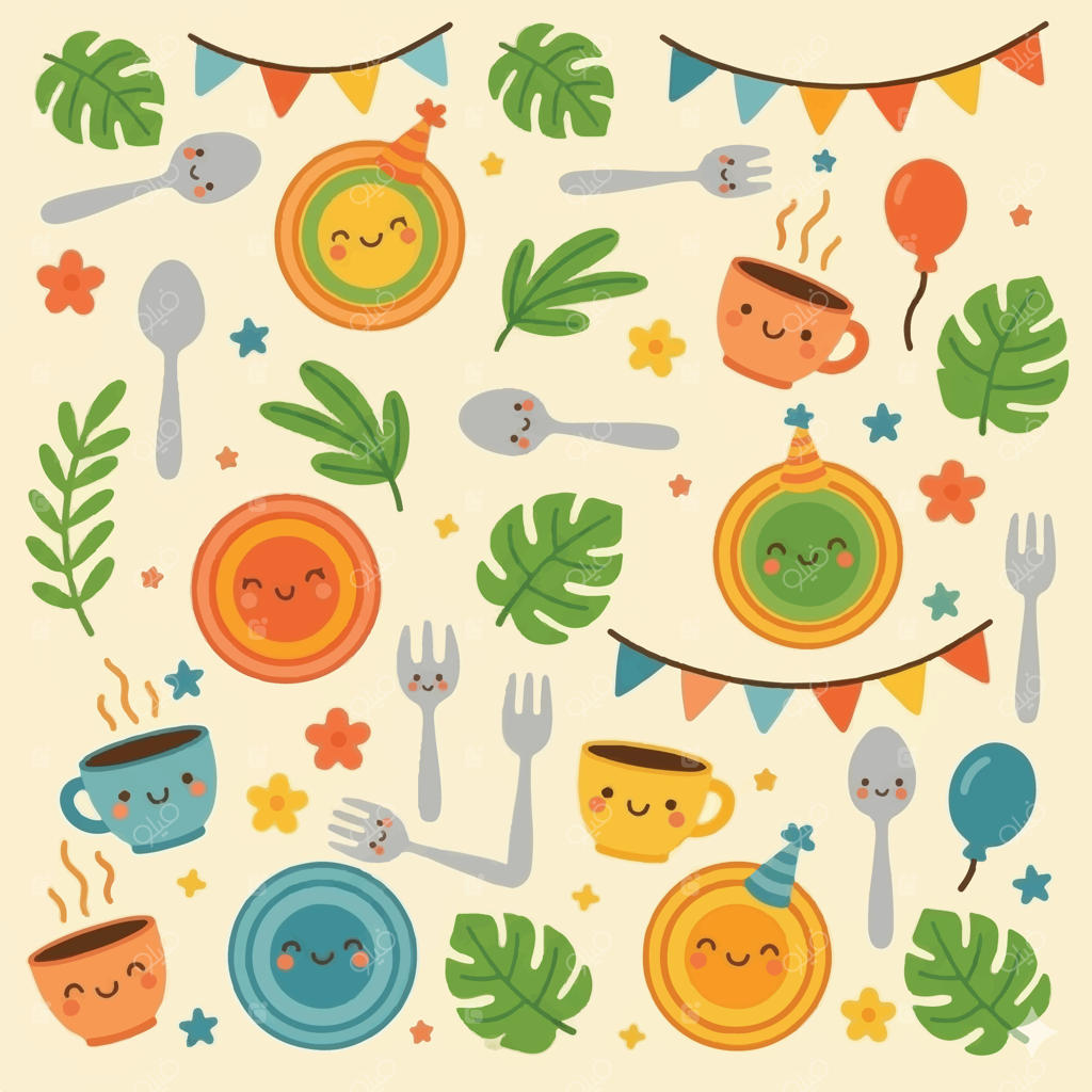 طراحی ظروف و قاشق چنگال رنگارنگ برای مهمانی