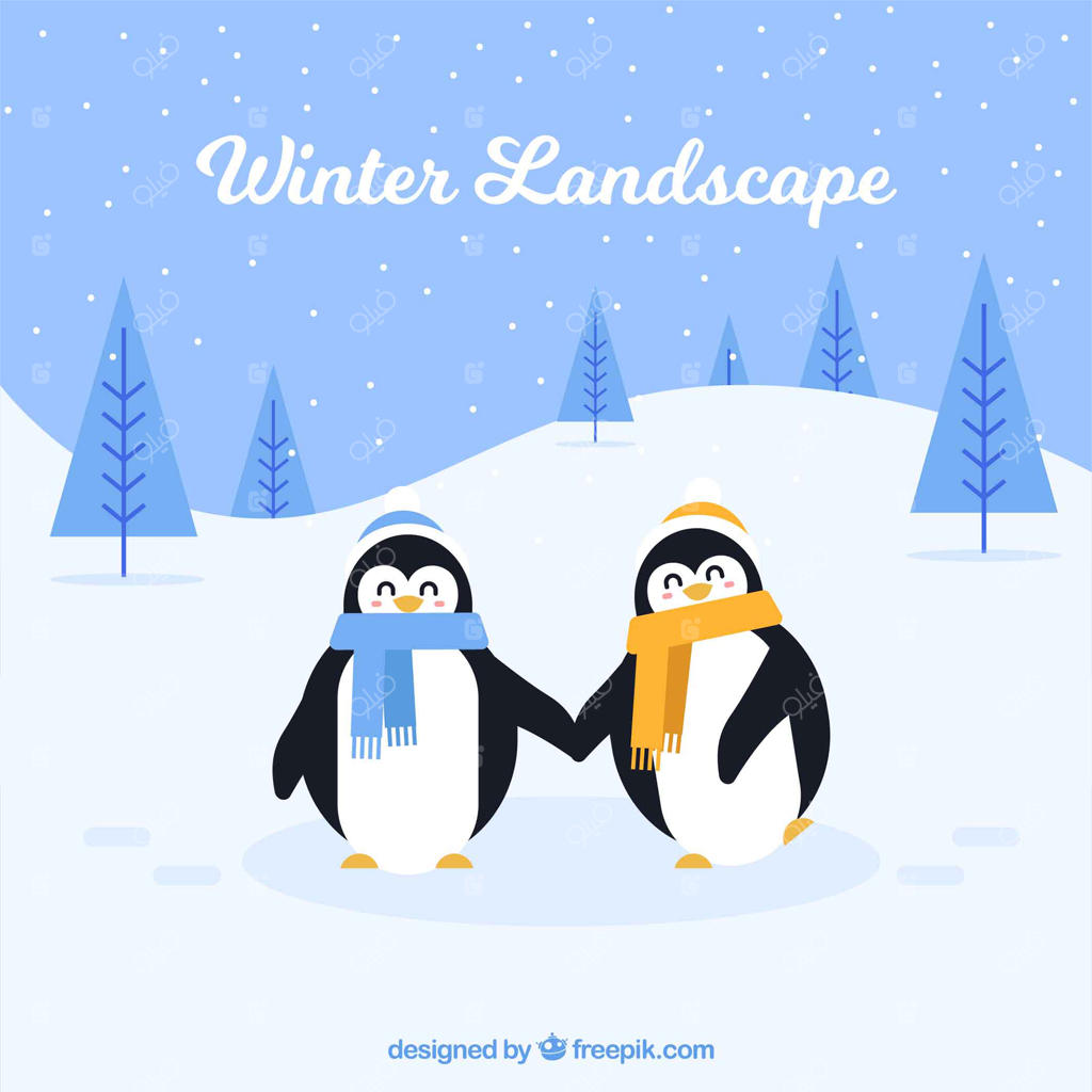 پس‌زمینه منظره برفی زمستانی