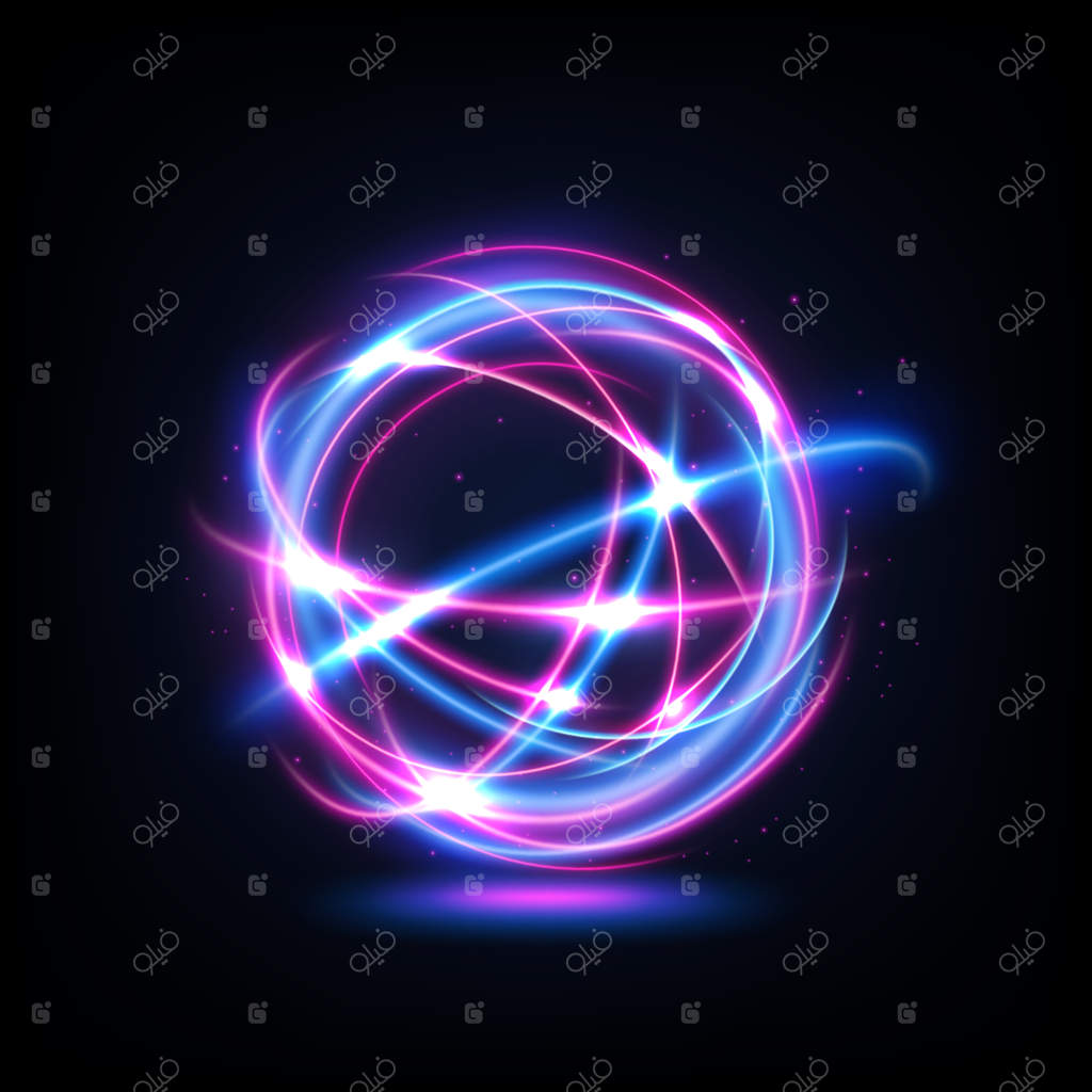 خط نور چرخان چندرنگ انتزاعی