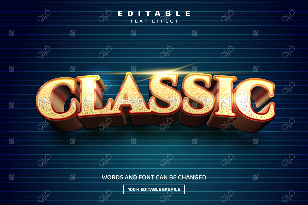 قالب افکت متن قابل ویرایش سه‌بعدی کلاسیک