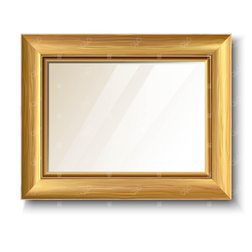 قاب طلایی کلاسیک با طرح چوبی