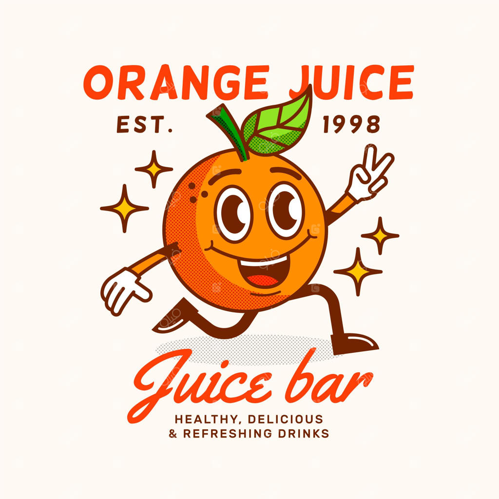 قالب لوگوی رستوران کارتونی وینتیج با جزئیات بالا