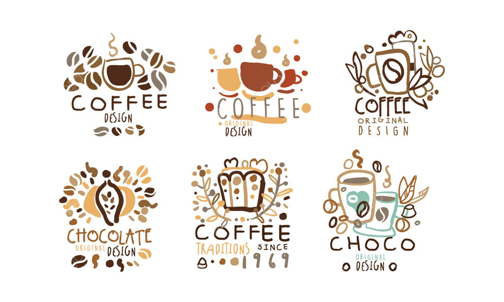 مجموعه طراحی لیبل‌ها و نشان‌های اصل قهوه