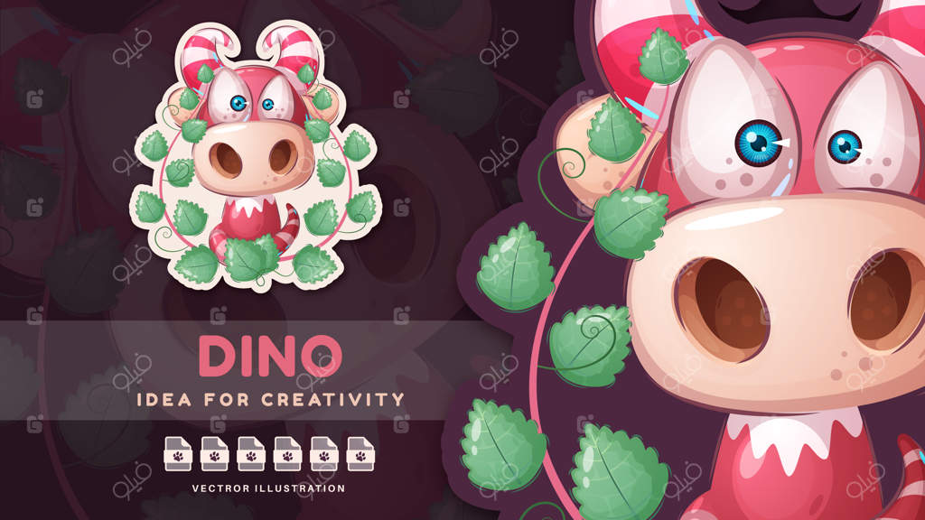 هیولای هالووین به شکل شخصیت کارتونی - استیکر بامزه