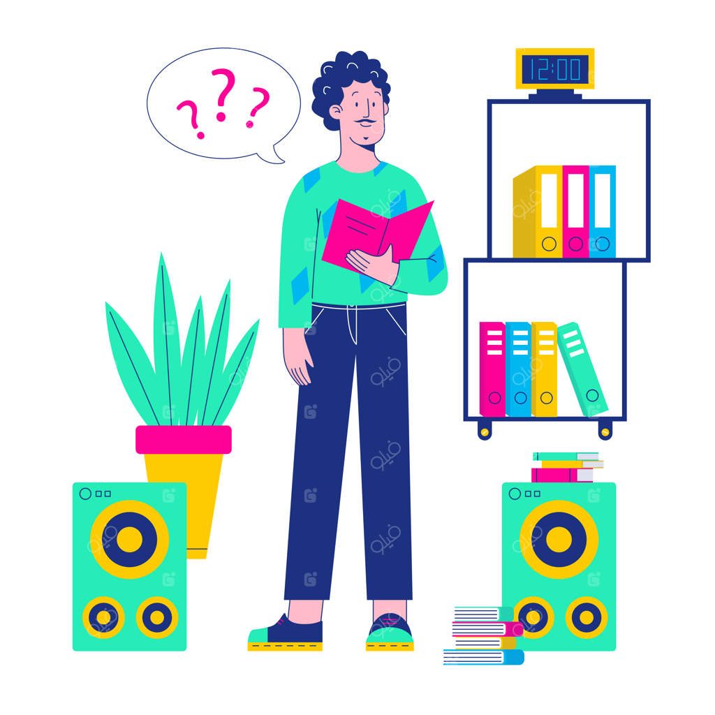 پسر در حال خواندن کتاب