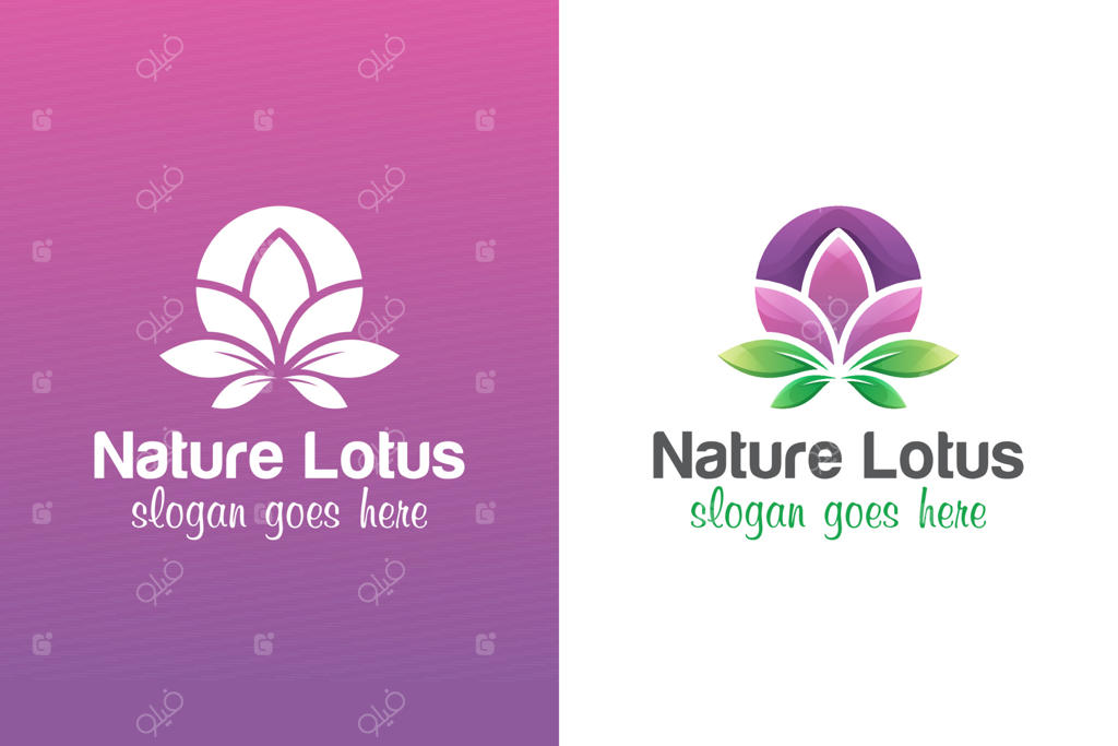 طراحی لوگوی گل های نیلوفر زیبا برای اسپا، محصولات آرایشی و بهداشتی و یوگا