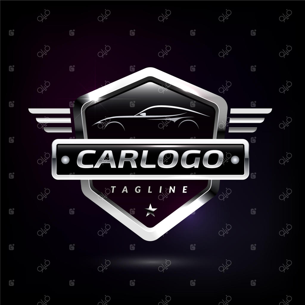 لوگوی ماشین با طراحی فلزی و واقعی
