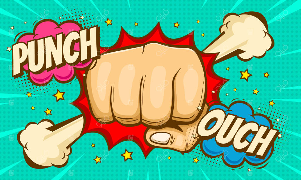 تصویرسازی کمیک مشت کارتونی