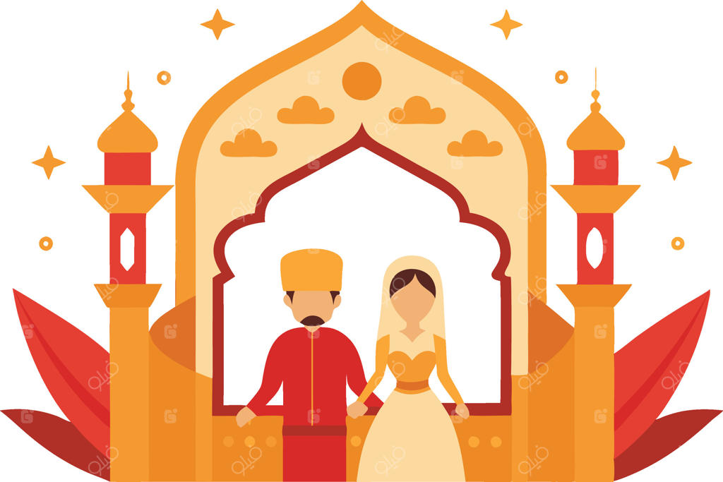 کارت دعوت عروسی با طراحی باغ مغول. عناصر طراحی و هنرهای مسطح.