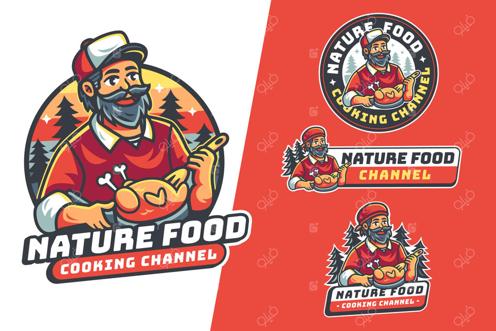 طراحی لوگوی غذا به صورت دستی